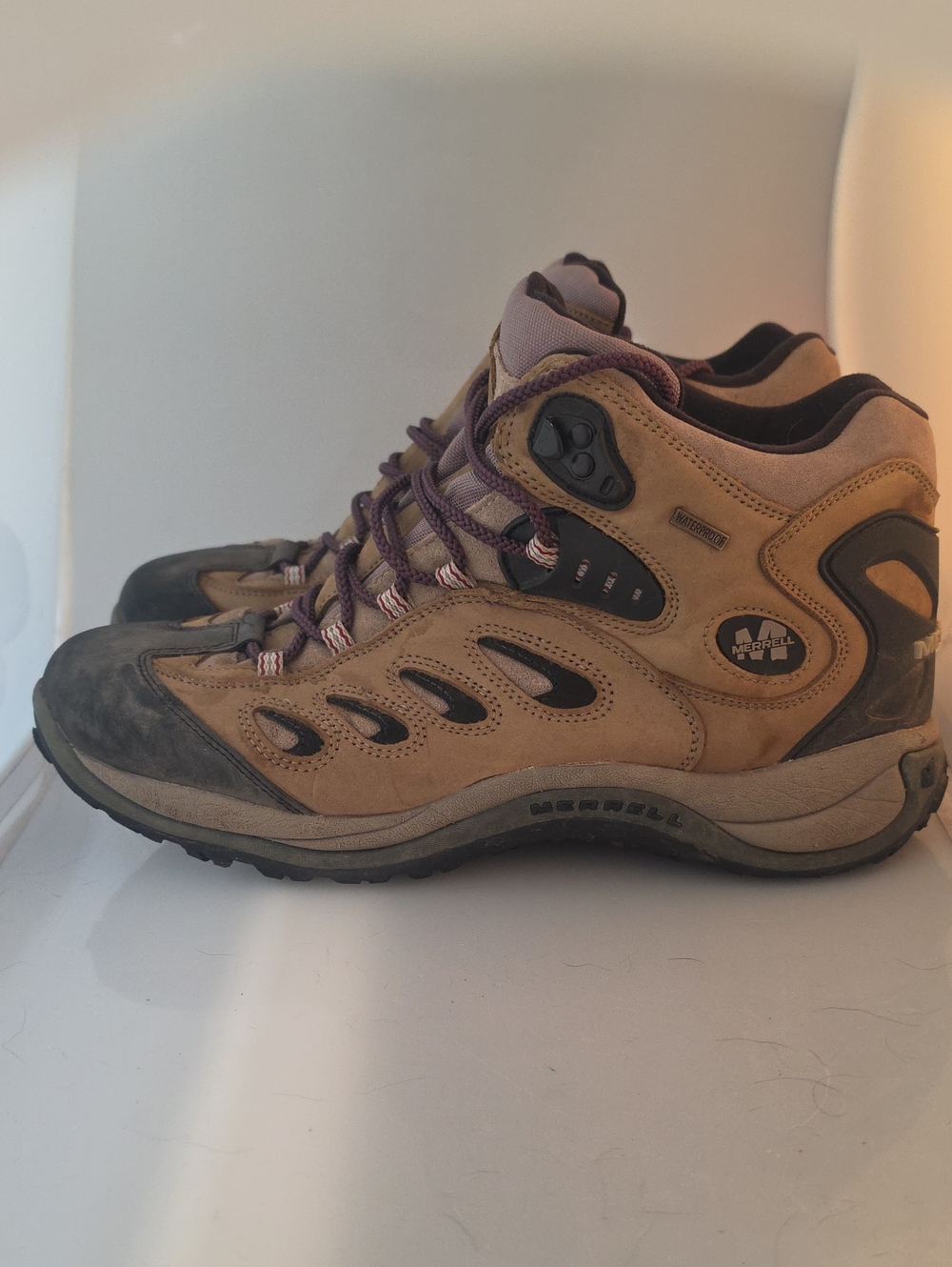 Merrell Waterproof Tan and Brown Hiking Boots